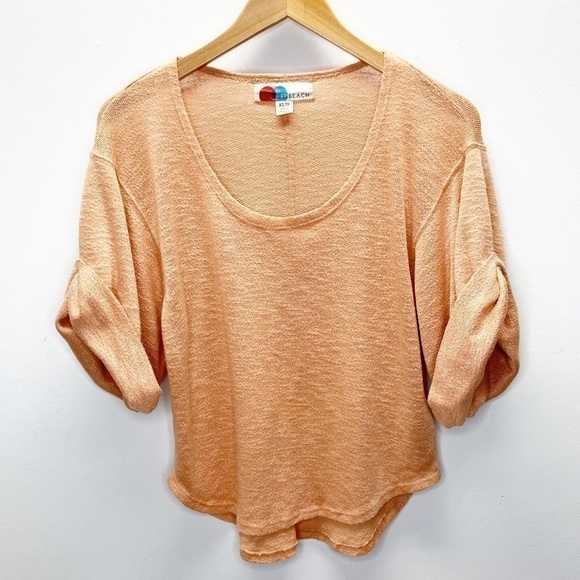 Free People Beach Nani Knit Peach Top Sz XS - Picture 3 of 8